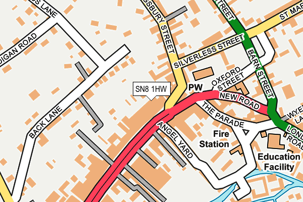 SN8 1HW map - OS OpenMap – Local (Ordnance Survey)