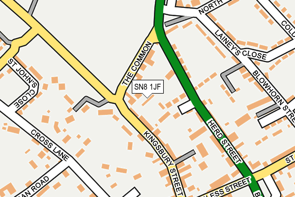 SN8 1JF map - OS OpenMap – Local (Ordnance Survey)