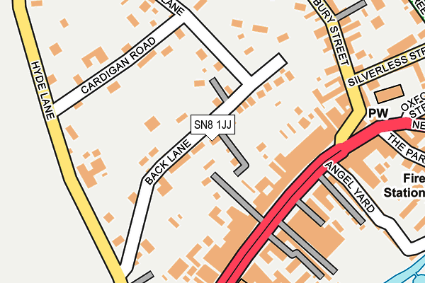 SN8 1JJ map - OS OpenMap – Local (Ordnance Survey)