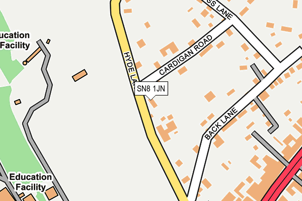 SN8 1JN map - OS OpenMap – Local (Ordnance Survey)