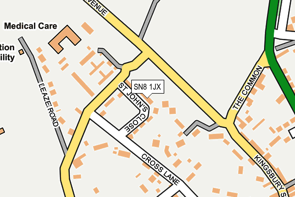 SN8 1JX map - OS OpenMap – Local (Ordnance Survey)