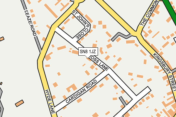 SN8 1JZ map - OS OpenMap – Local (Ordnance Survey)