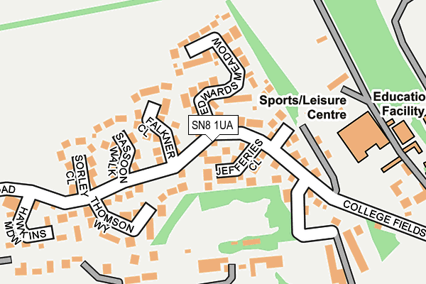 SN8 1UA map - OS OpenMap – Local (Ordnance Survey)