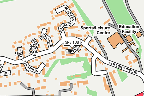 SN8 1UB map - OS OpenMap – Local (Ordnance Survey)