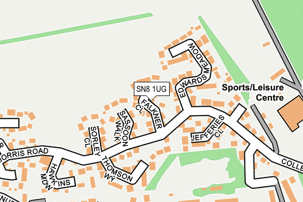 SN8 1UG map - OS OpenMap – Local (Ordnance Survey)