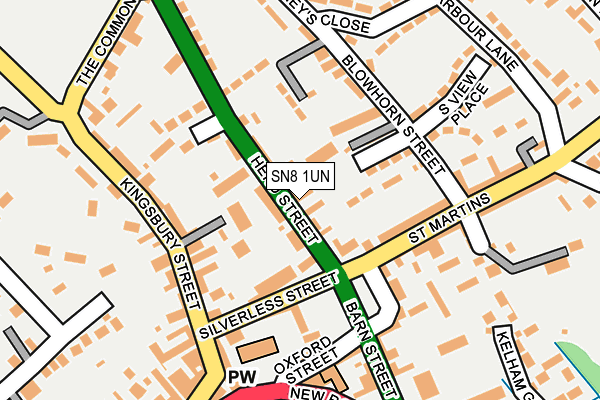 SN8 1UN map - OS OpenMap – Local (Ordnance Survey)