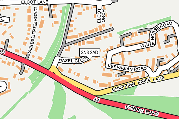 SN8 2AD map - OS OpenMap – Local (Ordnance Survey)