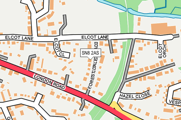 SN8 2AS map - OS OpenMap – Local (Ordnance Survey)