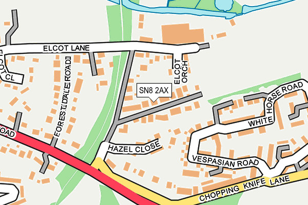 SN8 2AX map - OS OpenMap – Local (Ordnance Survey)