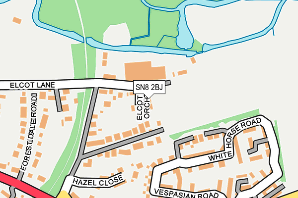 SN8 2BJ map - OS OpenMap – Local (Ordnance Survey)