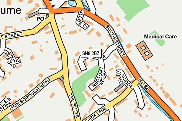 SN8 2BZ map - OS OpenMap – Local (Ordnance Survey)