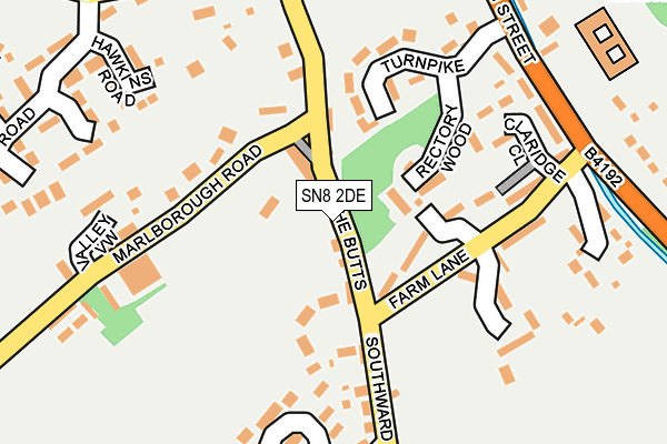 SN8 2DE map - OS OpenMap – Local (Ordnance Survey)