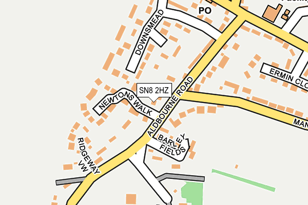 SN8 2HZ map - OS OpenMap – Local (Ordnance Survey)