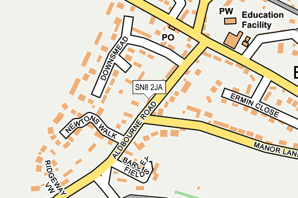 SN8 2JA map - OS OpenMap – Local (Ordnance Survey)