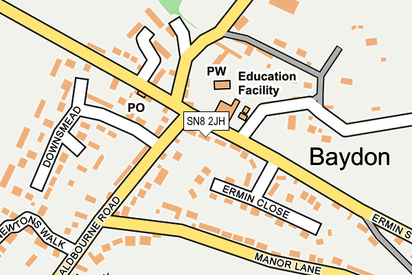SN8 2JH map - OS OpenMap – Local (Ordnance Survey)