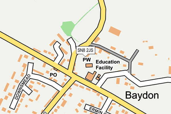 SN8 2JS map - OS OpenMap – Local (Ordnance Survey)