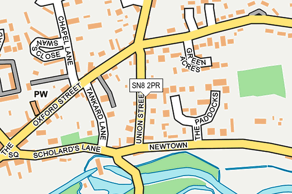 SN8 2PR map - OS OpenMap – Local (Ordnance Survey)