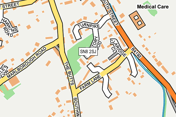 SN8 2SJ map - OS OpenMap – Local (Ordnance Survey)