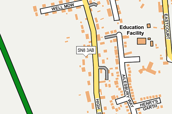 SN8 3AB map - OS OpenMap – Local (Ordnance Survey)