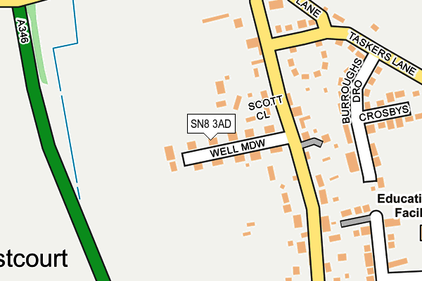 SN8 3AD map - OS OpenMap – Local (Ordnance Survey)