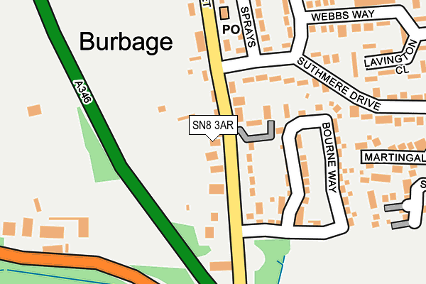 SN8 3AR map - OS OpenMap – Local (Ordnance Survey)