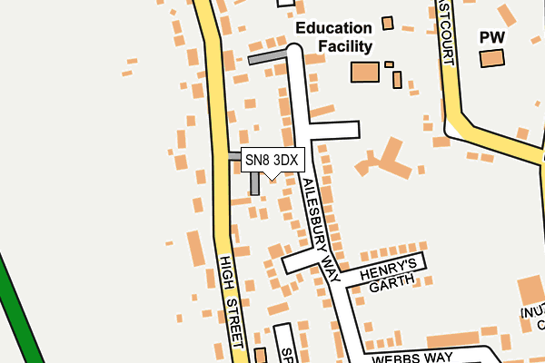 SN8 3DX map - OS OpenMap – Local (Ordnance Survey)