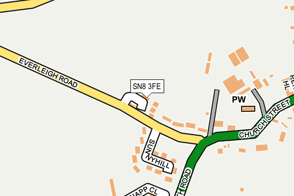 SN8 3FE map - OS OpenMap – Local (Ordnance Survey)