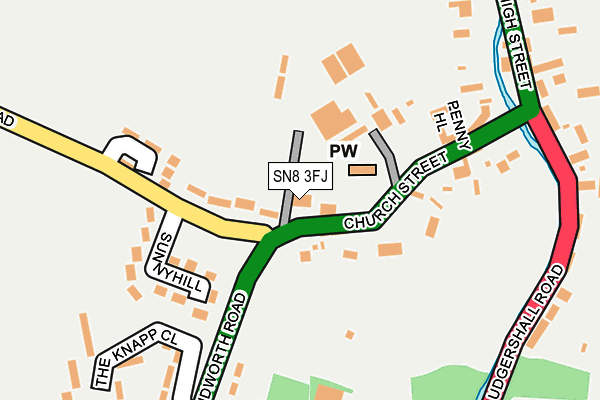 SN8 3FJ map - OS OpenMap – Local (Ordnance Survey)