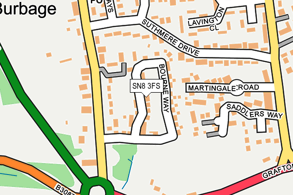 SN8 3FS map - OS OpenMap – Local (Ordnance Survey)