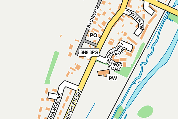 SN8 3PG map - OS OpenMap – Local (Ordnance Survey)