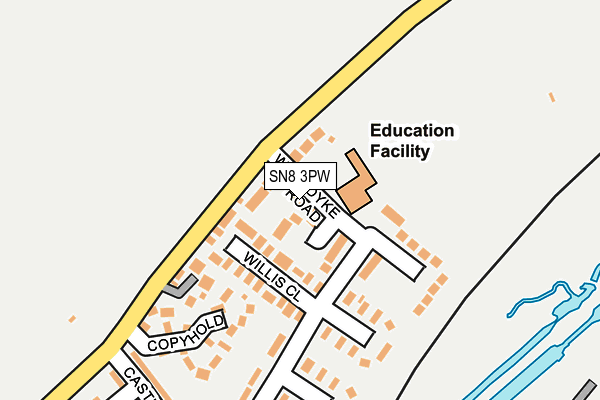 SN8 3PW map - OS OpenMap – Local (Ordnance Survey)