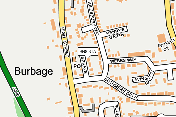 SN8 3TA map - OS OpenMap – Local (Ordnance Survey)