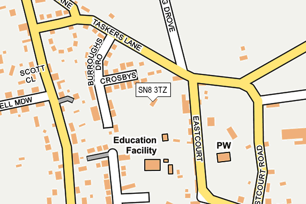 SN8 3TZ map - OS OpenMap – Local (Ordnance Survey)