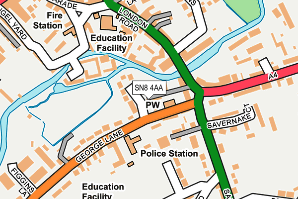 SN8 4AA map - OS OpenMap – Local (Ordnance Survey)