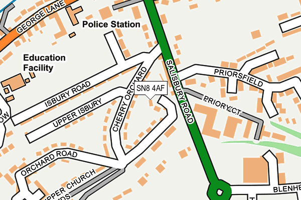 SN8 4AF map - OS OpenMap – Local (Ordnance Survey)