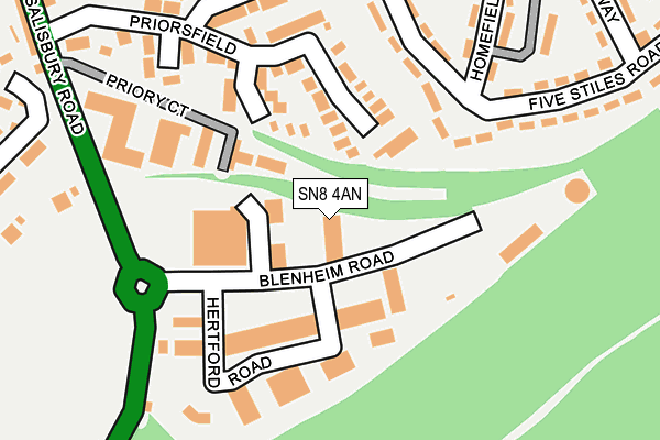 SN8 4AN map - OS OpenMap – Local (Ordnance Survey)