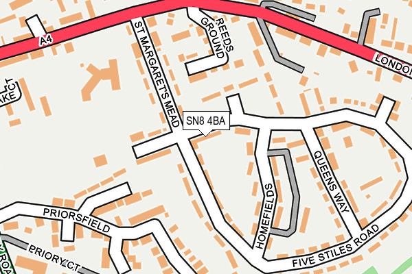 SN8 4BA map - OS OpenMap – Local (Ordnance Survey)