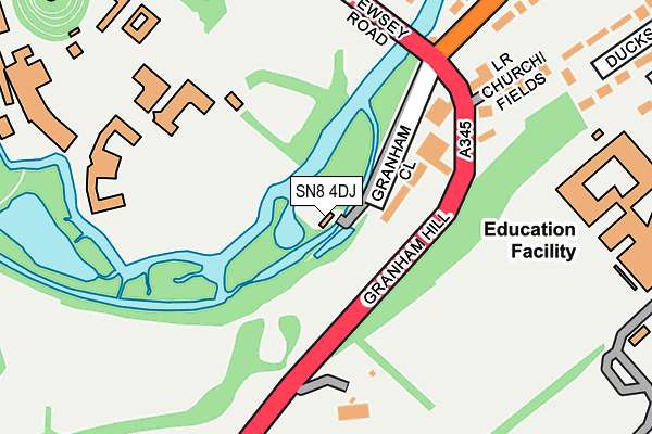 SN8 4DJ map - OS OpenMap – Local (Ordnance Survey)