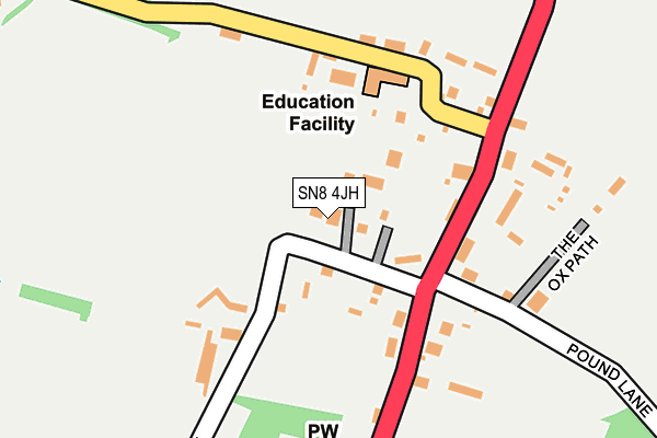 SN8 4JH map - OS OpenMap – Local (Ordnance Survey)