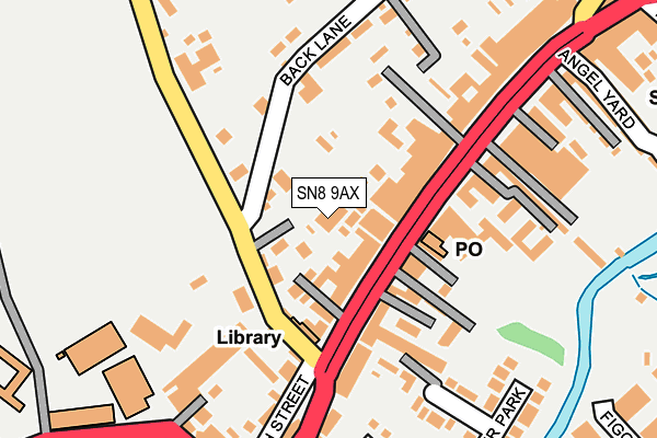SN8 9AX map - OS OpenMap – Local (Ordnance Survey)