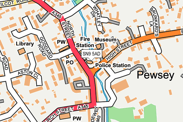 SN9 5AD map - OS OpenMap – Local (Ordnance Survey)
