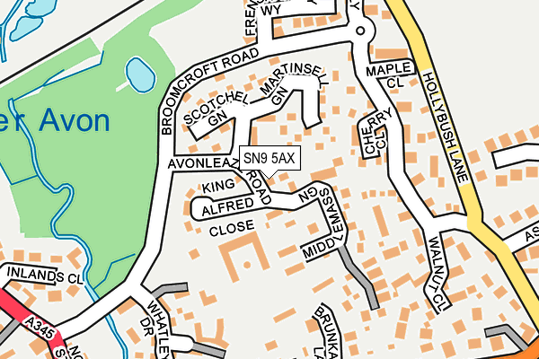 SN9 5AX map - OS OpenMap – Local (Ordnance Survey)