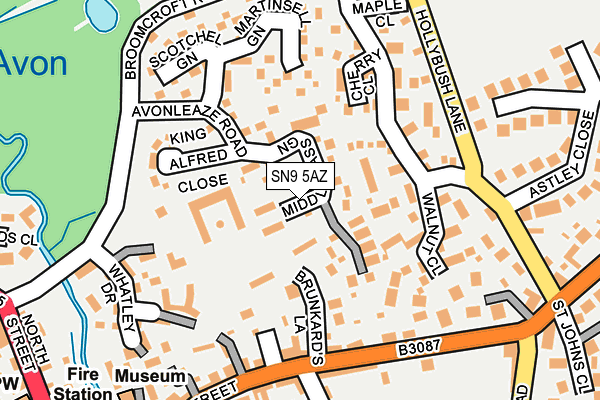 SN9 5AZ map - OS OpenMap – Local (Ordnance Survey)