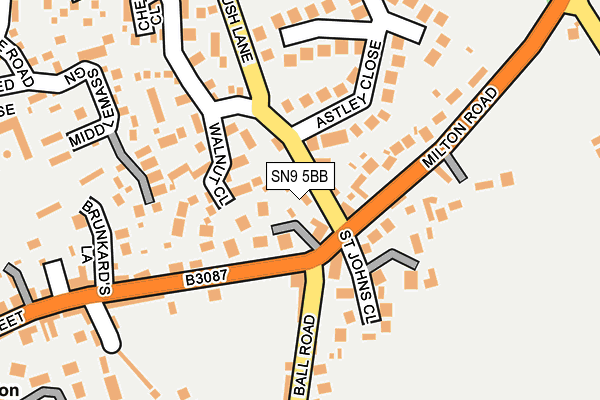 SN9 5BB map - OS OpenMap – Local (Ordnance Survey)