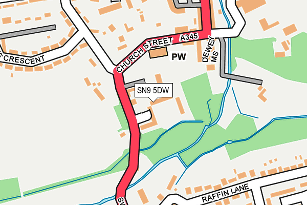 SN9 5DW map - OS OpenMap – Local (Ordnance Survey)