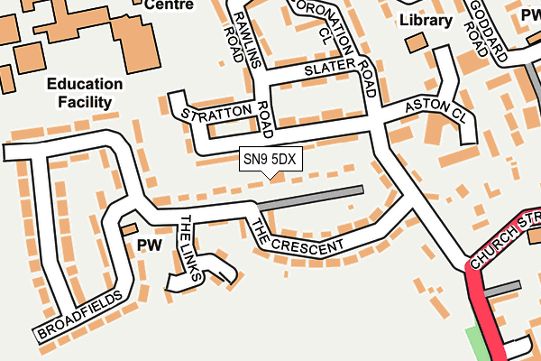 SN9 5DX map - OS OpenMap – Local (Ordnance Survey)
