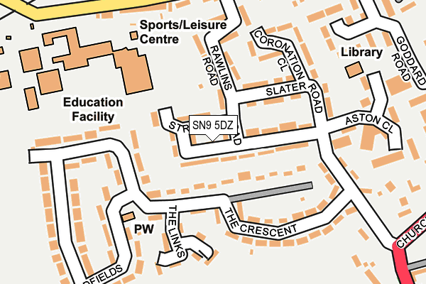 SN9 5DZ map - OS OpenMap – Local (Ordnance Survey)