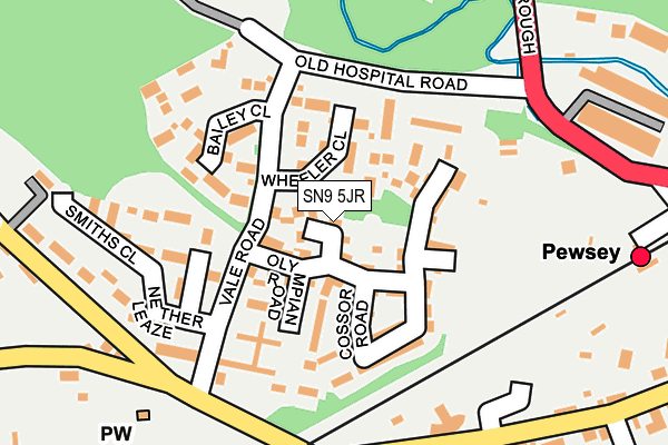 SN9 5JR map - OS OpenMap – Local (Ordnance Survey)