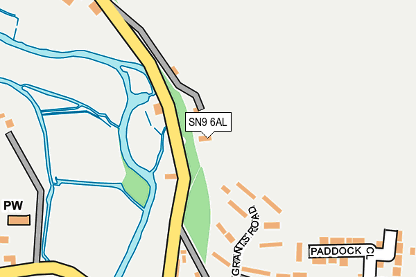 SN9 6AL map - OS OpenMap – Local (Ordnance Survey)