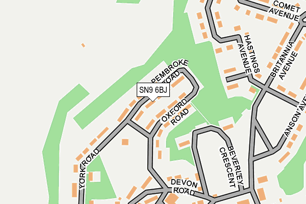 SN9 6BJ map - OS OpenMap – Local (Ordnance Survey)